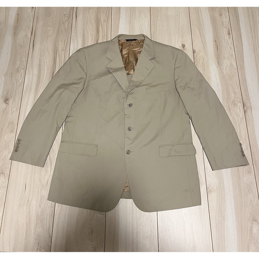 Brooks Brothers Brookscool Poplin Beige Blazer Sports Coat Mens Size 43R